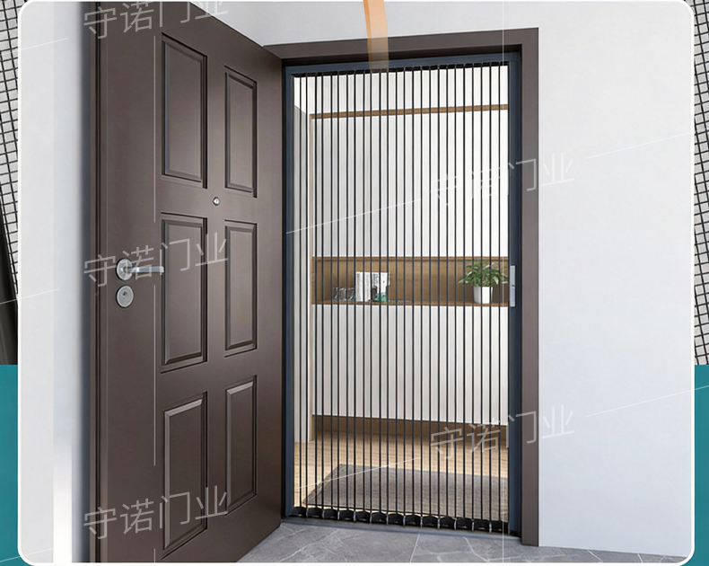 金刚网折叠纱门 夏天太实用了